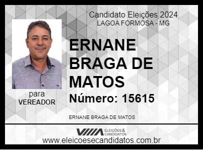 Candidato ERNANE BRAGA DE MATOS 2024 - LAGOA FORMOSA - Eleições