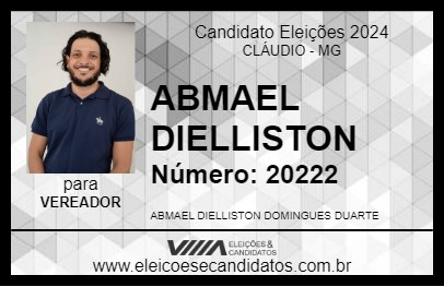 Candidato ABMAEL DIELLISTON 2024 - CLÁUDIO - Eleições