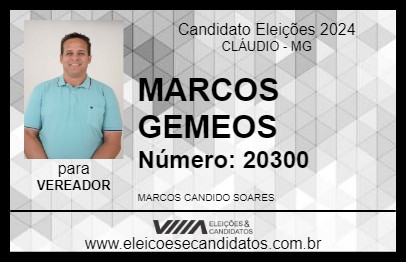 Candidato MARCOS GEMEOS 2024 - CLÁUDIO - Eleições