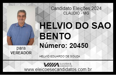 Candidato HELVIO DO SAO BENTO 2024 - CLÁUDIO - Eleições