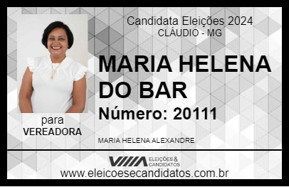 Candidato MARIA HELENA DO BAR 2024 - CLÁUDIO - Eleições