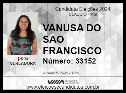 Candidato VANUSA DO SAO FRANCISCO 2024 - CLÁUDIO - Eleições