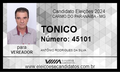 Candidato TONICO 2024 - CARMO DO PARANAÍBA - Eleições