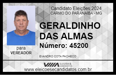 Candidato DONDICO CAMINHONEIRO 2024 - CARMO DO PARANAÍBA - Eleições