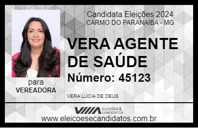 Candidato VERA AGENTE DE SAÚDE 2024 - CARMO DO PARANAÍBA - Eleições