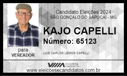 Candidato KAJO CAPELLI 2024 - SÃO GONÇALO DO SAPUCAÍ - Eleições