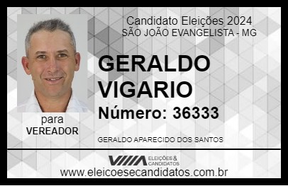 Candidato GERALDO VIGARIO 2024 - SÃO JOÃO EVANGELISTA - Eleições