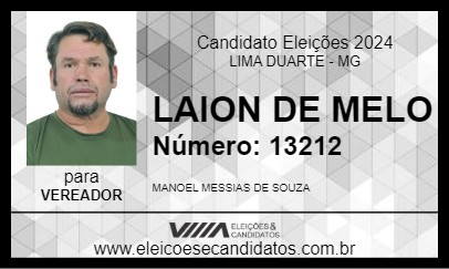 Candidato LAION DE MELO 2024 - LIMA DUARTE - Eleições