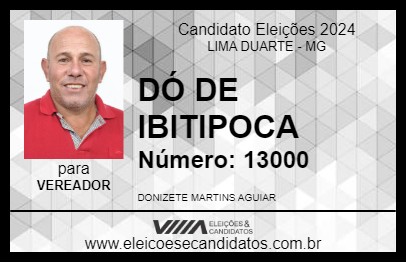 Candidato DÓ DE IBITIPOCA 2024 - LIMA DUARTE - Eleições