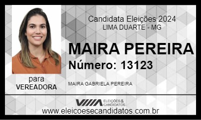 Candidato MAIRA PEREIRA 2024 - LIMA DUARTE - Eleições