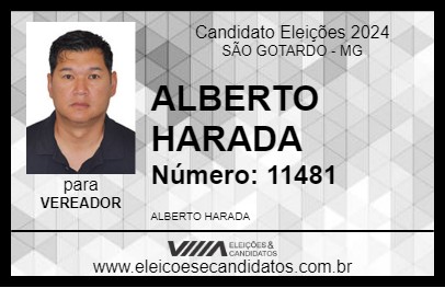 Candidato ALBERTO HARADA 2024 - SÃO GOTARDO - Eleições