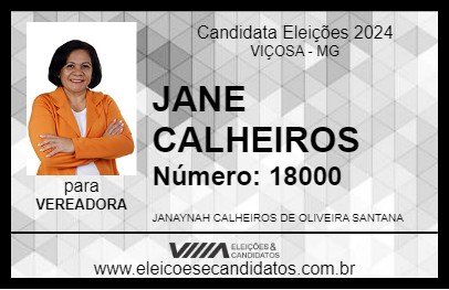 Candidato JANE CALHEIROS 2024 - VIÇOSA - Eleições