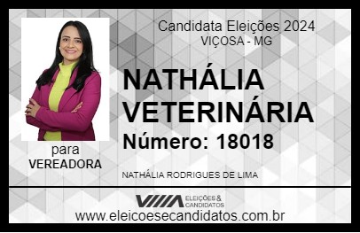 Candidato NATHÁLIA VETERINÁRIA 2024 - VIÇOSA - Eleições