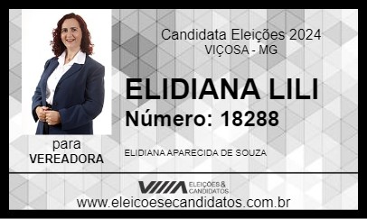 Candidato ELIDIANA LILI 2024 - VIÇOSA - Eleições