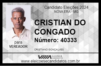 Candidato CRISTIAN DO CONGADO 2024 - NOVA ERA - Eleições