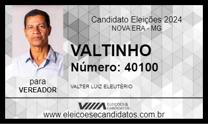 Candidato VALTINHO 2024 - NOVA ERA - Eleições