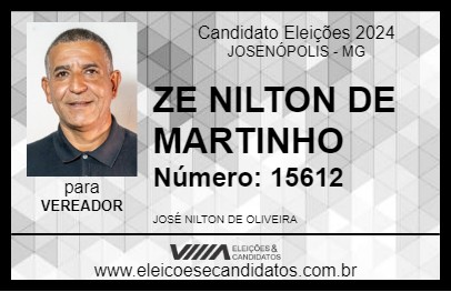 Candidato ZE NILTON DE MARTINHO 2024 - JOSENÓPOLIS - Eleições