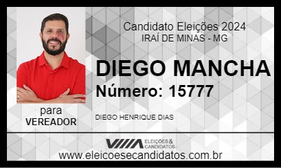 Candidato DIEGO MANCHA 2024 - IRAÍ DE MINAS - Eleições