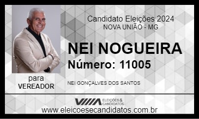 Candidato NEI NOGUEIRA 2024 - NOVA UNIÃO - Eleições