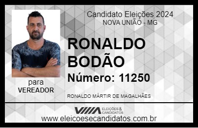 Candidato RONALDO BODÃO 2024 - NOVA UNIÃO - Eleições