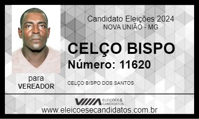 Candidato CELÇO BISPO 2024 - NOVA UNIÃO - Eleições