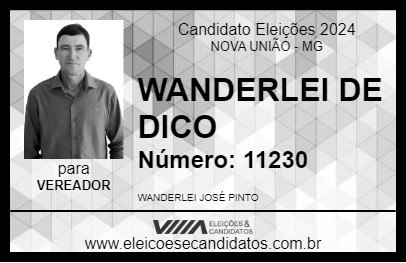 Candidato WANDERLEI DE DICO 2024 - NOVA UNIÃO - Eleições