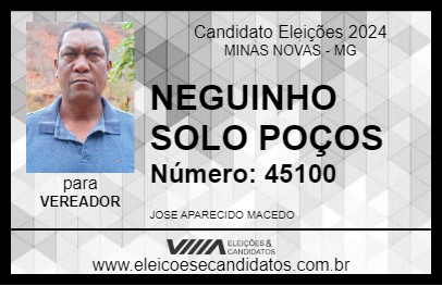 Candidato NEGUINHO SOLO POÇOS 2024 - MINAS NOVAS - Eleições