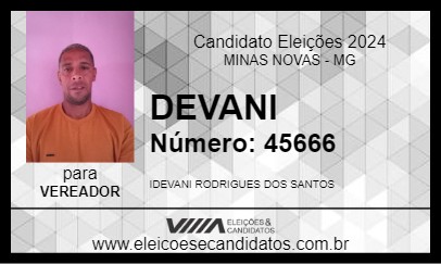 Candidato DEVANI 2024 - MINAS NOVAS - Eleições