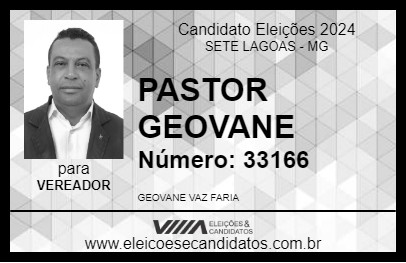 Candidato PASTOR GEOVANE 2024 - SETE LAGOAS - Eleições