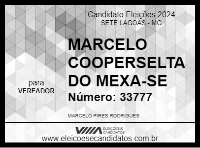 Candidato MARCELO COOPERSELTA DO MEXA-SE 2024 - SETE LAGOAS - Eleições