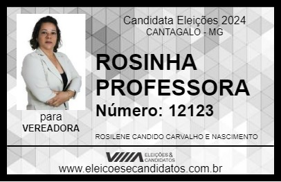 Candidato ROSINHA PROFESSORA 2024 - CANTAGALO - Eleições