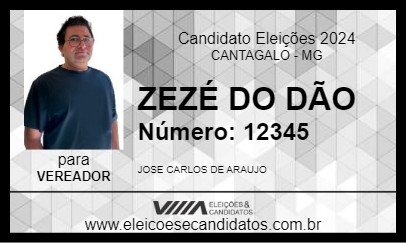 Candidato ZEZÉ DO DÃO 2024 - CANTAGALO - Eleições