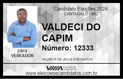 Candidato VALDECI DO CAPIM 2024 - CANTAGALO - Eleições