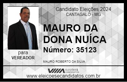 Candidato MAURO DA DONA NUÍCA 2024 - CANTAGALO - Eleições