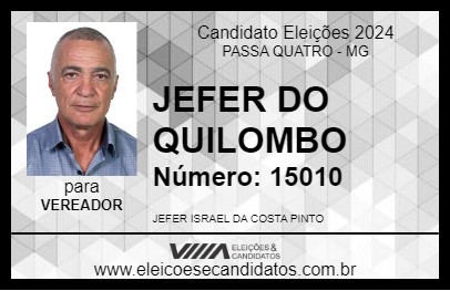 Candidato JEFER DO QUILOMBO 2024 - PASSA QUATRO - Eleições