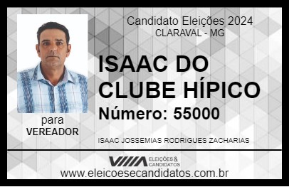 Candidato ISAAC DO CLUBE HÍPICO 2024 - CLARAVAL - Eleições