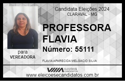 Candidato PROFESSORA FLAVIA 2024 - CLARAVAL - Eleições