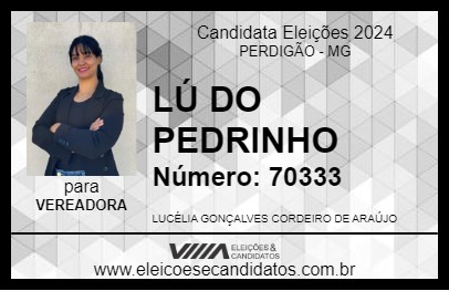 Candidato LÚ DO PEDRINHO 2024 - PERDIGÃO - Eleições