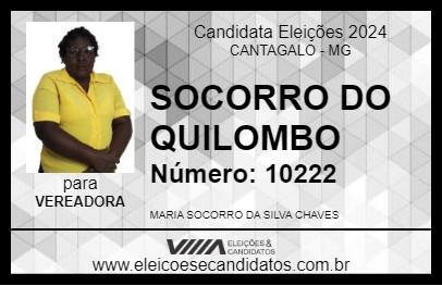 Candidato SOCORRO DO QUILOMBO 2024 - CANTAGALO - Eleições