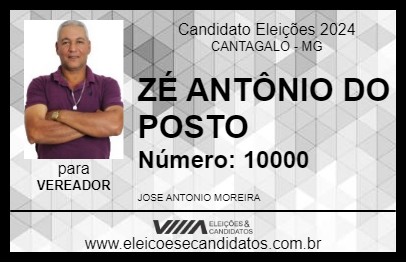 Candidato ZÉ ANTÔNIO DO POSTO 2024 - CANTAGALO - Eleições