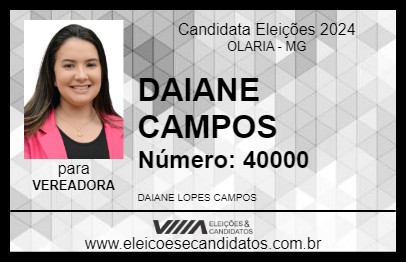 Candidato DAIANE CAMPOS 2024 - OLARIA - Eleições