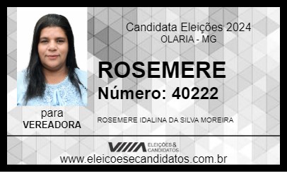 Candidato ROSEMERE 2024 - OLARIA - Eleições