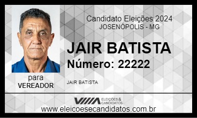 Candidato JAIR BATISTA 2024 - JOSENÓPOLIS - Eleições