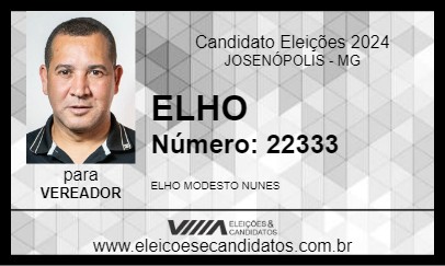 Candidato ELHO 2024 - JOSENÓPOLIS - Eleições