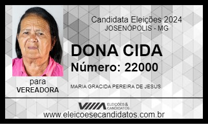 Candidato DONA CIDA 2024 - JOSENÓPOLIS - Eleições