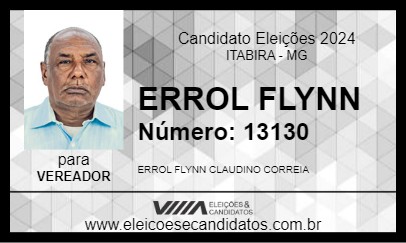 Candidato ERROL FLYNN 2024 - ITABIRA - Eleições