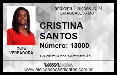 Candidato CRISTINA SANTOS 2024 - CATAGUASES - Eleições