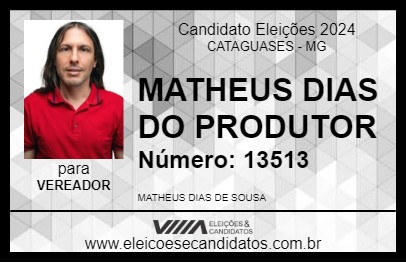 Candidato MATHEUS DIAS DO PRODUTOR 2024 - CATAGUASES - Eleições