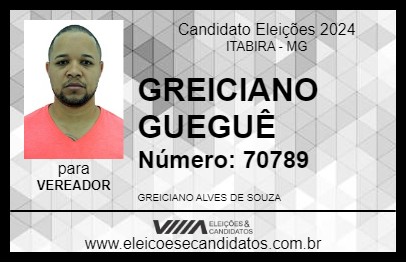 Candidato GREICIANO  GUEGUÊ  2024 - ITABIRA - Eleições