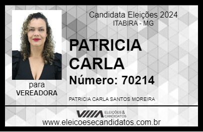 Candidato PATRICIA CARLA  2024 - ITABIRA - Eleições